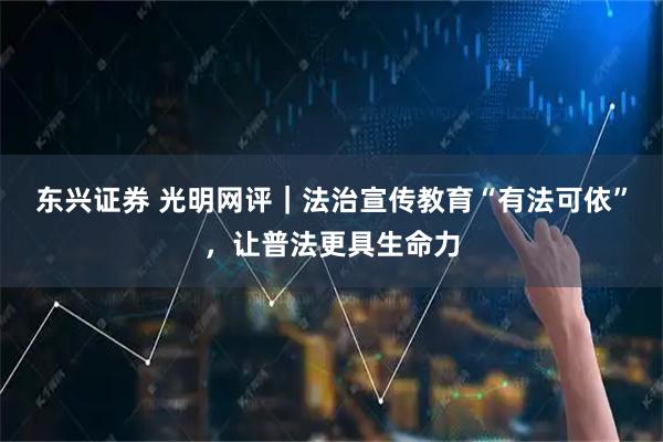 东兴证券 光明网评｜法治宣传教育“有法可依”，让普法更具生命力